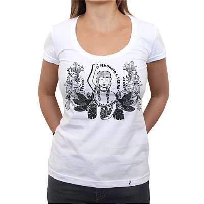 Feminista e Latina #azmina - Camiseta Clássica Feminina
