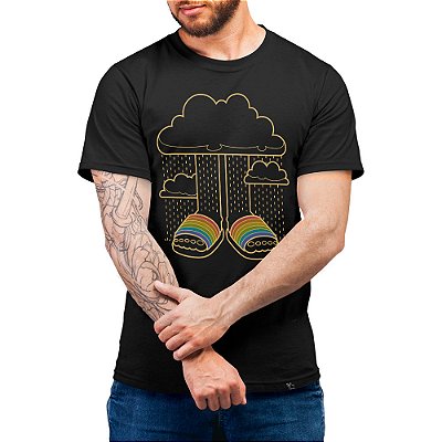 Over the rainbow with a chance of showers - Camiseta Basicona Unissex