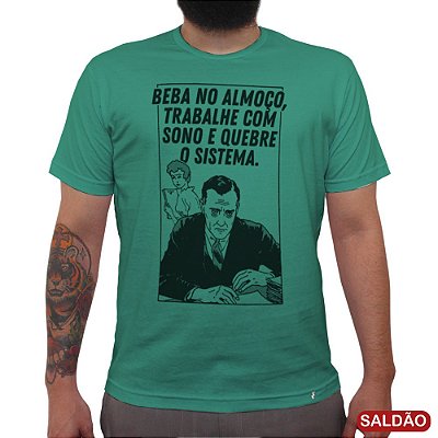 Beba no Almoço - Camiseta Clássica Masculina-Saldão