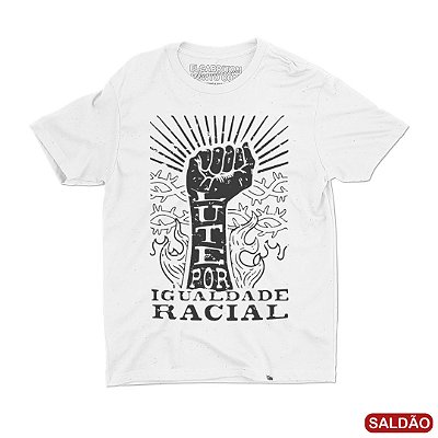 Lute por Igualdade Racial - Camiseta BotonÃª Manga Curta-SaldÃ£o