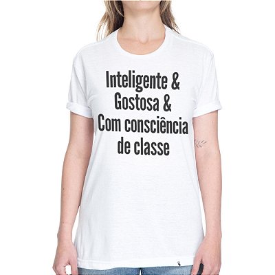 Inteligente & Gostosa - fonte grossa - Camiseta Basicona Unissex