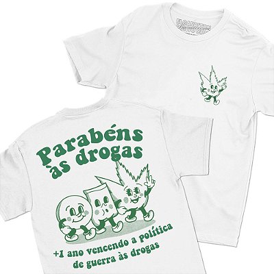 Guerra às Drogas - FRENTE e COSTAS - Camiseta Basicona Unissex
