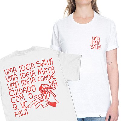 Cuidado Com o Que Você Fala - FRENTE e COSTAS - Camiseta Basicona Unissex