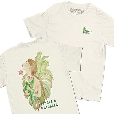 Abrace a Natureza - FRENTE e COSTAS - Camiseta Basicona Unissex