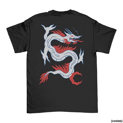 Dragão de Horamaisescura - SÓ COSTAS - Camiseta Basicona Unissex