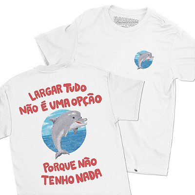 Golfinho de Amor de Piiii - FRENTE e COSTAS - Camiseta Basicona Unissex