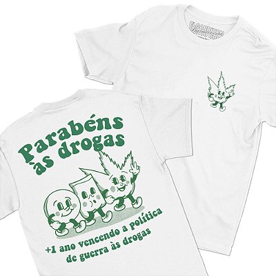 Guerra às Drogas - FRENTE e COSTAS - Camiseta Basicona Unissex-Saldão