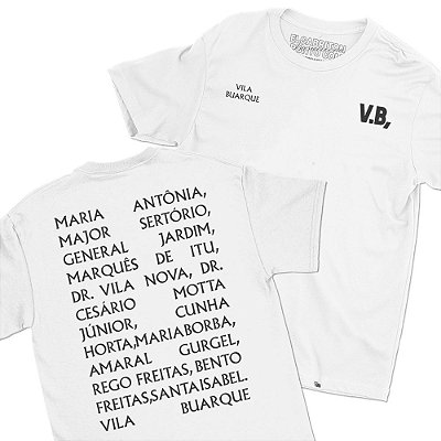 Vila Buarque Estampa 1 - FRENTE e COSTAS - Camiseta Basicona Unissex