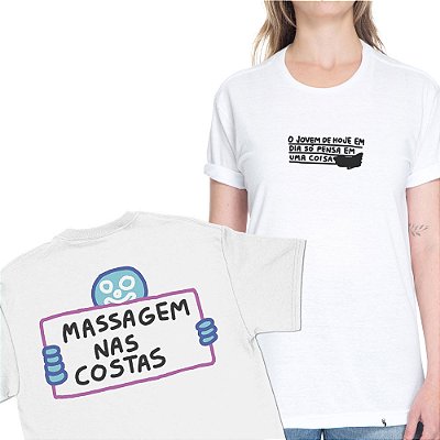 O Jovem de Hoje - FRENTE e COSTAS - Camiseta Basicona Unissex