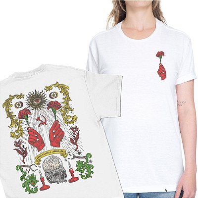 Democracia e Liberdade - FRENTE e COSTAS - Camiseta Basicona Unissex