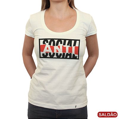 Anti-social - Camiseta Clássica Feminina-Saldão
