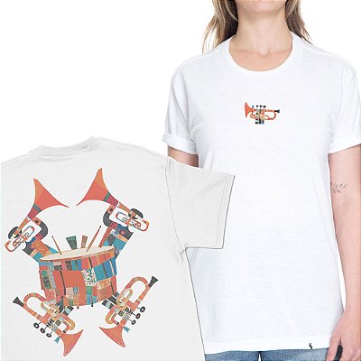 Trompete de João Costa - FRENTE e COSTAS - Camiseta Basicona Unissex