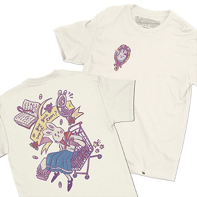 Coelhinha de Nico Donatti - FRENTE e COSTAS - Camiseta Basicona Unissex