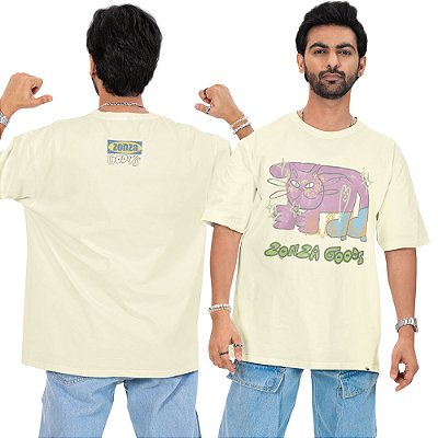 Gatinho Zonza - FRENTE e COSTAS - Camiseta Oversized Unissex