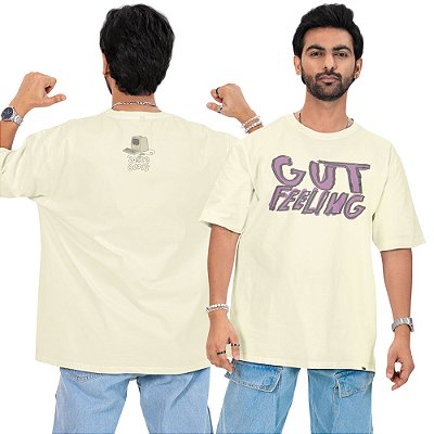 Gut Feeling - FRENTE e COSTAS - Camiseta Oversized Unissex