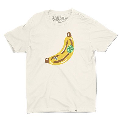 Banana com Adesivo - Camiseta Basicona Unissex