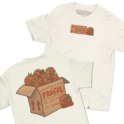 Manuseie com Carinho - FRENTE e COSTAS - Camiseta Basicona Unissex