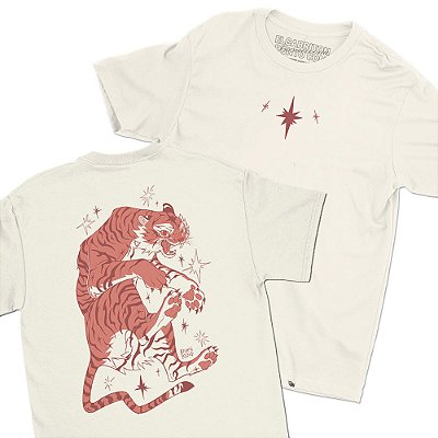 Tigre Side B - FRENTE e COSTAS - Camiseta Basicona Unissex