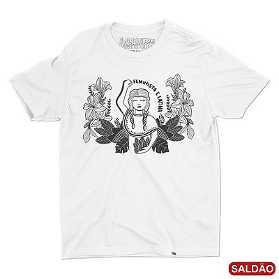 Feminista e Latina - Camiseta Basicona Unissex-Saldão