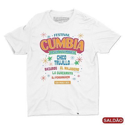 Festival de Cumbia - Camiseta Basicona Unissex-Saldão