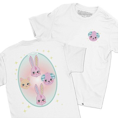 Bichinho Patch - FRENTE e COSTAS - Camiseta Basicona Unissex