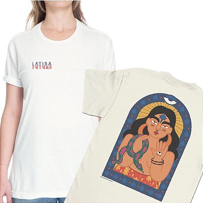 Latina Futuro - AZMINA 25 - FRENTE e COSTAS - Camiseta Basicona Unissex