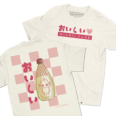 Oishii Club - FRENTE e COSTAS - Camiseta Basicona Unissex