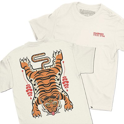 Tigre de ANIMAL - FRENTE e COSTAS - Camiseta Basicona Unissex