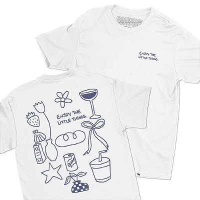 Enjoy the little things - FRENTE e COSTAS - Camiseta Basicona Unissex