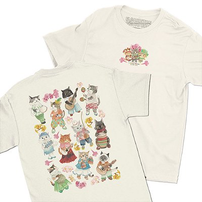 Miausicos - FRENTE e COSTAS - Camiseta Basicona Unissex