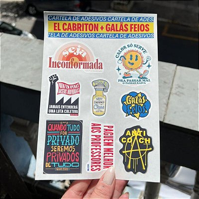 Cartela de Adesivos - Galãs Feios