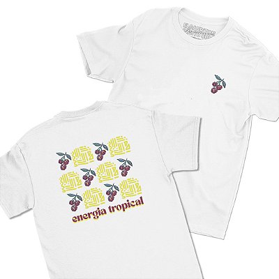 Energia Tropical - FRENTE e COSTAS - Camiseta Basicona Unissex