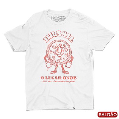Tudo Acaba em Pizza - Camiseta Basicona Unissex-Saldão