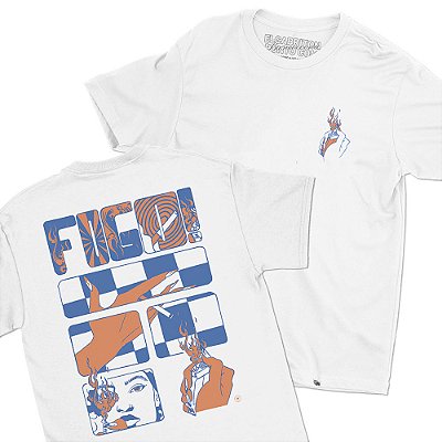 Fogo de Ana Carolina Oliveira - FRENTE e COSTAS - Camiseta Basicona Unissex