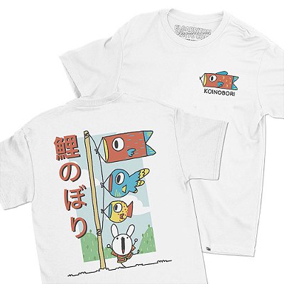 KOINOBORI - FRENTE e COSTAS - Camiseta Basicona Unissex