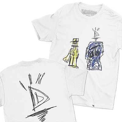 Desenhos de Davi Langa - FRENTE e COSTAS - Camiseta Basicona Unissex