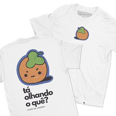 Laranja Zangada - FRENTE e COSTAS - Camiseta Basicona Unissex
