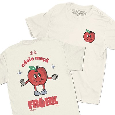 Odeio maçã FRONK - FRENTE e COSTAS - Camiseta Basicona Unissex