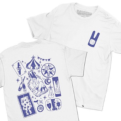Minha Cabeça é um Circo - FRENTE e COSTAS - Camiseta Basicona Unissex