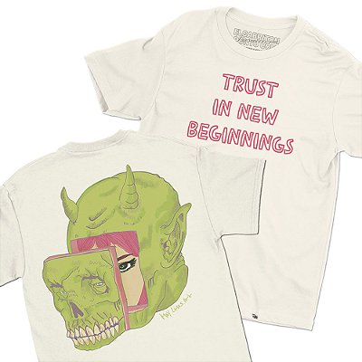 Trust in New Beginnings - FRENTE e COSTAS - Camiseta Basicona Unissex