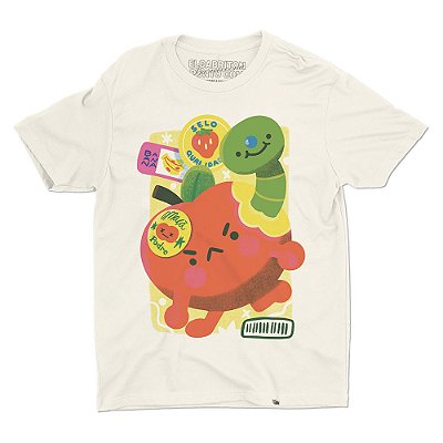 Fruta Com Adesivo  - Camiseta Basicona Unissex
