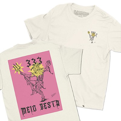 333 MEIO BESTA - FRENTE e COSTAS - Camiseta Basicona Unissex