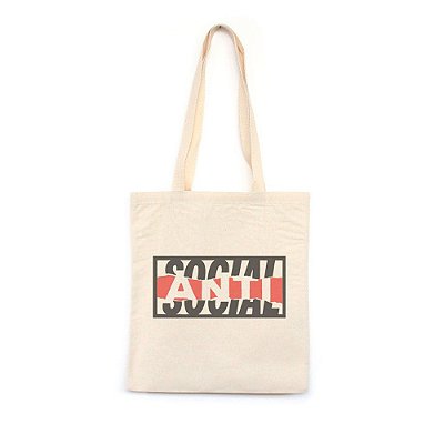 Anti-social - Bolsa de Lona-Off White-U