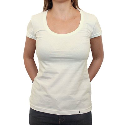 Camiseta Clássica Feminina Lisa Off White