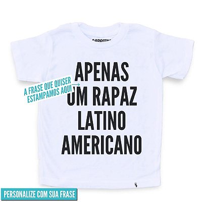 Estampe Sua Frase Fonte Grossa - Camiseta Clássica Infantil