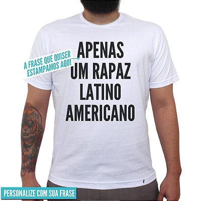 Estampe Sua Frase Fonte Grossa - Camiseta Clássica Masculina