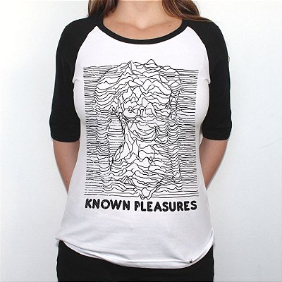 Known Pleasures - Camiseta Raglan Manga Â¾  Feminina