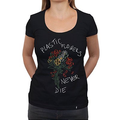 Plastic Flowers - Camiseta Clássica Feminina
