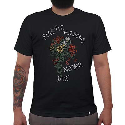 Plastic Flowers - Camiseta Clássica Masculina