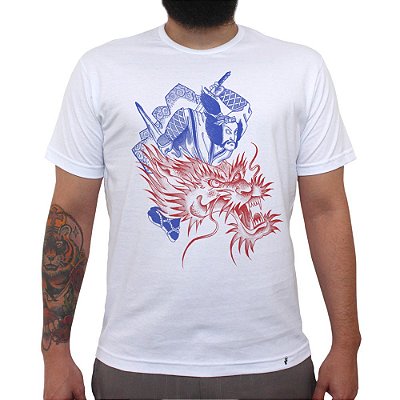 Samurai Dragão - Camiseta Clássica Masculina